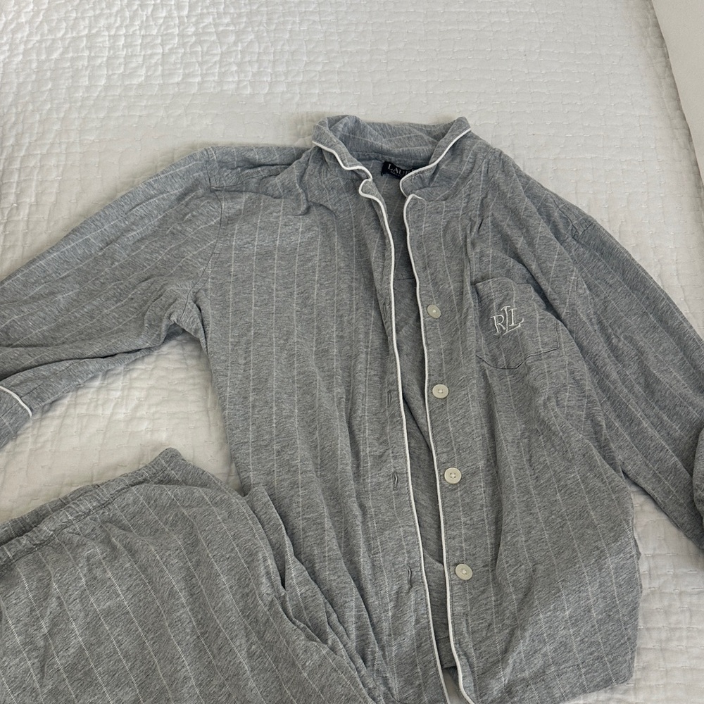 Ralph Lauren Gray Striped Women's Pajama Set